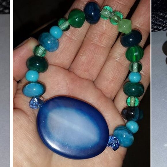 TDD Custom Made One Size Fits Most Agate (Blue) Bracelet - Picture 7 of 9